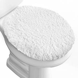 lot 20122 image: Baahrnom Luxury Soft Microfiber Toilet Lid Cover Machine Washable Solid Toilet Seat Cover 17.5 x 15 Adjustable Rubber Backing Fits Most 16-17.5 L x 14-16 W Round Oblong and Elongated Toilet Seat