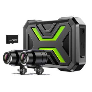 Motorcycle Dash Cam, 1080p + 1080p Front and Rear Dash Cam for Motorcycle, Wide Angle, Night Vision, App Connect, Ip67 Waterproof, Loop Recording, Max Support 128 GB