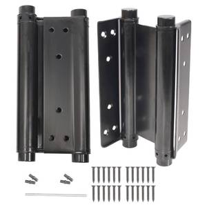 lot 20150 image: Pair of 8 Black Heavty Duty Double Action Spring Hinges, Self Closing Door Hinges for Cafe Saloon Pub Swinging Doors, 201 Stainless Steel, Including Pins and Screws