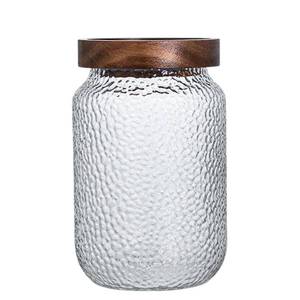 lot 20165 image: Viovian Glass Storage Jars With Wooden Lids 34 oz Anti-Slip Coffee Sugar Container Decorative Glass Canister Jar for Food Coffee Bean Candy Cookie 1000ml