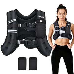 lot 1834 image: PACEARTH Weighted Vest, 6lb12lb16lb20lb25lb30lb Weight Vest with Reflective Stripe, Body Weight Vests Adjustable for Men, Women Workout, Strength Training, Running, Walking, Jogging
