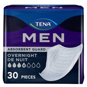 lot 1880 image: Tena Men Overnight Incontinence Protective Guard, Bladder Control, Discrete, Overnight Absorbency, 30 Count