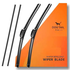 lot 1883 image: DOG TAIL Water Repellent Silicone Wiper Blades 26 20 Set with Multiple Adapters and 2 Refills, Automotive Replacement Front Windshield Wiper Blades for My Car with Water Repellency Formula DropClear