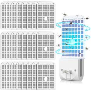 lot 2010 image: Qualirey 25 Pack Flying Insect Trap Refill Compatible with DFAGIE GS6 Fly Trap Indoor, Sticky Glue Cards, Plug-in Bug Catcher Refills, Glue Boards Refill for Bug Mosquito Gnat Moths Fruit Fly Trap