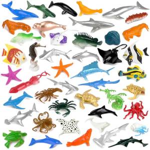 lot 2015 image: FXMHEHBB 46 Pack Mini Ocean Sea Animals Toys, Assorted Vinyl Plastic Ocean Animal Figures Sea Creatures Toys for Kids Party Favors Educational Toy