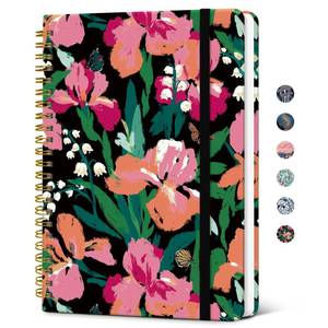 lot 2020 image: Taja Lined Spiral Journal Notebook for Women, Pretty College Ruled Notebook for Work & Note Taking, A5 Hardcover Journal for Writing, Cute Aesthetic 140 Pages, Blossom Drift