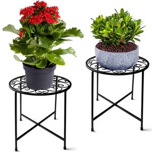 lot 2021 image: Plant Stand Indoor Outdoor, 2 Pack 15 Tall Flower Pot Stand, Round Metal Corner Plant Stand for Flower Pot, Rustproof Flower Plant Holder for Home, Garden, Patio, Plant Lovers, Housewarming