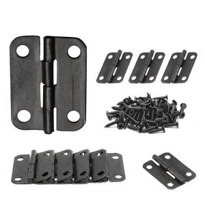 lot 2028 image: Auvotuis 48Pcs 1 Inch Length Black Metal Butt Hinges, Flat Small Door Hinge Folding Cabinet Butt Hinge with Screws for Closet (1 x 34inch)