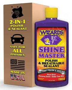 lot 2034 image: Wizards Shine Master Polish and Breathable Sealant - 16 oz - No Wax or Free Silicone - Polishes and Protects with No Greasy Film - Wax Replacement Car Polishing Compound for Boat and Car Polish