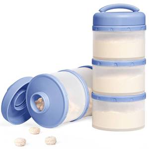 lot 2043 image: Termichy Stackable Formula Dispenser Portable Milk Powder Container, 2 Pack, Blue