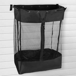 lot 2056 image: Slatwall Baskets,Hanging Slatwall Accessories with Take and Go Design,(26  18  11) Large Mesh Slatwall Organizer with Easy Access Zipper Adjustable Shoulder Strap for Home Sport Garage Storage