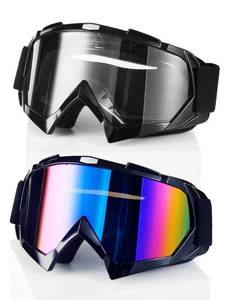lot 2062 image: Carsories 2Pcs Dirt Bike Goggles Motocross Motorcycle ATV Riding Dustproof Windproof Off Road Racing MX Four Wheeler Goggles for Adult Men Women Youth