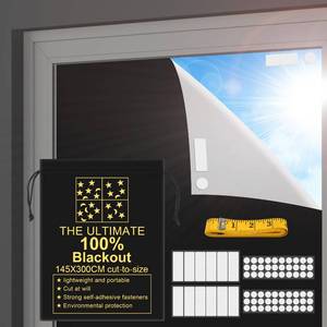 lot 2080 image: RUseeN Portable Blackout Shades (118 x 57) Travel Window Blackout Curtains, 100% Blackout Material Temporary Blackout Blinds for Baby Nursery, Bedroom, Caravan, Office or Travel Use