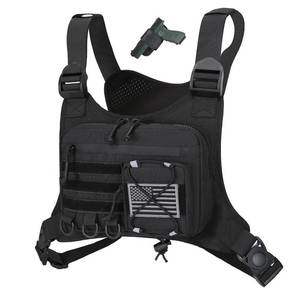 lot 2082 image: koculemi Outdoor Sports Chest Bag for Men, Concealed Chest Vest Holster Fits Most Pistols, Adjustable Anti-Theft EDC Travel Chest Pack for Running, Hiking, Motorcycle Ride, Workouts (Black)
