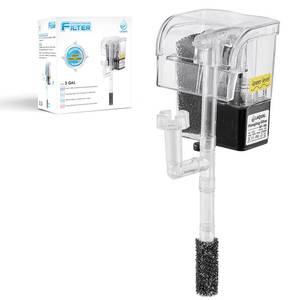 lot 2098 image: LAQUAL 5 Gallon Aquarium Filter with Surface Skimmer, Small Quiet Fish Tank Filter, Biochemical Cotton Filtration & Adjustable Water Flow, Waterfall Design for Increasing Oxygen, Hang on Back Filter