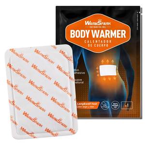 lot 2104 image: Body Warmers with Adhesive - Heat Warmer Patch Disposable Air Activated Hot Warmers - Up to 12 Hours of Heat - WarmSpark (10 Packs)