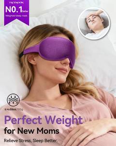 lot 2105 image: Weighted Blackout Sleep Mask for Women, 3D Contoured Zero Eye Pressure, Lash-Friendly Deep Eye Cups, Adjustable Slide Buckle Strap, Self-Care & Relaxation Gift for Her (Purple)