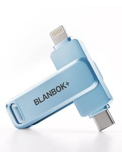 lot 2111 image: BLANBOK MFi Certified 256GB iPhone Photo Stick, USB Flash Drive for PhotoVideo Backup, High-Speed Thumb Drive Compatible for iPhoneiPadAndroidPC (Blue)