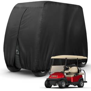 lot 2116 image: Golf Cart Cover 4 Passenger Heavy Duty, 420D Waterproof Golf Cart Covers Extended Roof Compatible with EZ GO Club Car Yamaha Golf Carts, Outdoor Dustproof 4 Seat Club Car Cover (Up to 112 Inch)