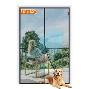 lot 2135 image: MAGZO Magnetic Screen Door Fit Door Size 36 x 82 Inch, Screen Size 38 x 83 Strong Magnets Mesh, Reinforced Fiberglass Net for Patio and Front Entrances, Gray