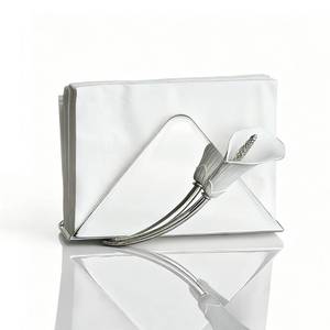 lot 2138 image: Luxurious Napkin Holder for Table �� Silver Iron Upright Napkin Dispenser for Paper Napkins, Napkin Dispenser for Kitchen Dining, Cocktail Picnic Bar Modern Kitchen and Dining Decor��