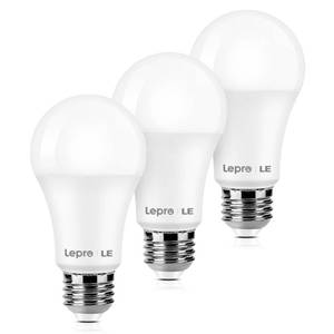 lot 2158 image: Lepro 100W Equivalent LED Light Bulbs, 14W 1500 Lumens Daylight White 5000K Non-Dimmable, A19 E26 Standard Base, 10000 Hour Lifetime, Pack of 3