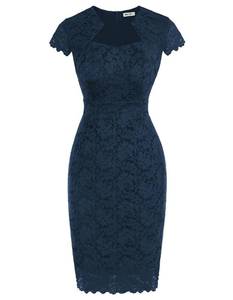 lot 2169 image: GRACE KARIN Womens Lace Dress Navy Blue Retro Vintage Bodycon Dresses XL