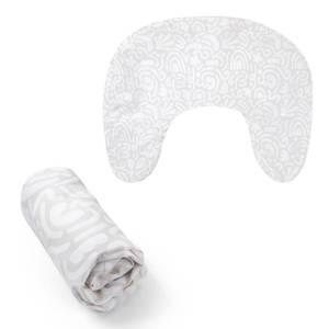 lot 2182 image: Boppy Nursing Pillow Cover - Soft, Hypoallergenic Washable Microfiber Bottle & Breastfeeding Pillow Covers (Redesigned Feeding Pillow Sold Separately) - Cream Retro Squiggles