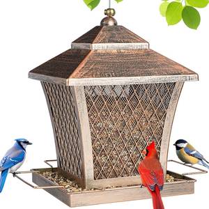 lot 3507 image: MYITYARD Bird Feeder for Outdoors Hanging, 4 lbs Large Capacity Metal Wild Bird Feeders - Vintage Bronze Finish Rust-Resistant Birdfeeder for Garden Yard Balcony Decor, Easy Fill, Thickened