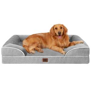 lot 3509 image: EHEYCIGA Orthopedic Dog Beds Large Sized Dog, Waterproof Memory Foam Pet Bed with Sides, Non-Slip Bottom Large Pet Bed with Washable Removable Cover, Grey