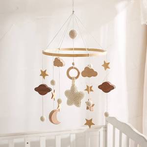 lot 3511 image: lets make Baby Crib Mobile for Boys Girls Boho Nursery Mobile Gender Neutral Hand-Crocheted Mobile Ceiling Mobile - Stars, Clouds, Moon