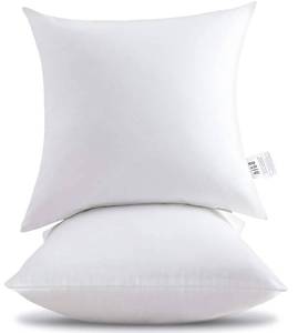 lot 3528 image: HITO 16x16 Pillow Inserts (Set of 2)- 100% Cotton Covering Down Alternative Throw Pillows White for Couch Bed Sofa