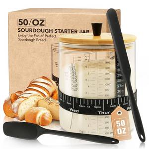lot 3539 image: Rakovar 50oz Sourdough Starter Jar Kit, Wide Mouth Sourdough Container, Extra-Large Capacity Sourdough Jar for Sour Dough Bread, Sourdough Starter Kit(1Pack)