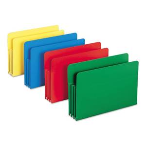 lot 3546 image: Smead Poly File Pocket, Straight-Cut Tab, 3-12 Expansion, Legal Size, Assorted Colors (73550)