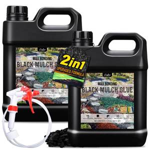 lot 3556 image: Mulch Glue - 1 Gallon  128oz Black Color Mulch Dye & Landscape Adhesive with Applicator for Landscaping, Garden, Gravel, Rock - Safe Ready to Use Gravel Binder Mulch Lock Glue for Leaf, Stone, Bark