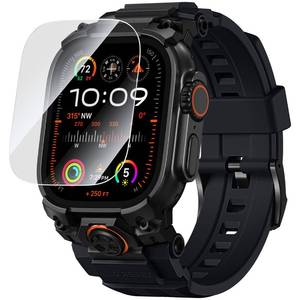 lot 4052 image: Bandletic Sport Bands Compatible with Apple Watch Ultra 3 2 1 49mm Band for Men, Soft Silicone Strap with Screen Protector, Stainless Steel Connector, Only Fit for iWatch Ultra 49mm bands, BlackBlack