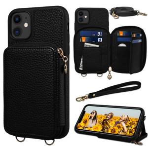 lot 4060 image: Keallce Case for iPhone 1212 Pro Wallet, Detachable Lanyard & Handstrap Flip Card Slots with RFID Blocking for iPhone 12, Crossbody Zipper Purse Leather Phone Cover for iPhone 12 Pro, 6.1 Black