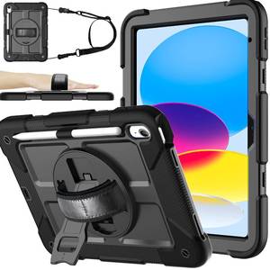 lot 4077 image: BMOUO Case for iPad (A16) 11th Generation 11 2025iPad 10th Generation 10.9 inch 2022, 360 Rotating Stand & Pencil Holder & Hand & Shoulder Strap Shockproof iPad 11th10th Generation Case, Black