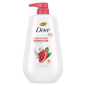 lot 4099 image: Dove Body Wash with Pump Rejuvenate Pomegranate & Hibiscus for 24hr Lotion-Soft Skin Moisturizing Skin Cleanser with No Sulfates No Parabens 30.6 Oz