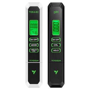 lot 4113 image: VIVOSUN Digital pH and TDS Meter Kits, 0.01pH High Accuracy Pen Type pH Meter � 2% Readout Accuracy 3-in-1 TDS EC Temperature Meter for Hydroponics, Pool and Aquarium, Black White, UL Certified