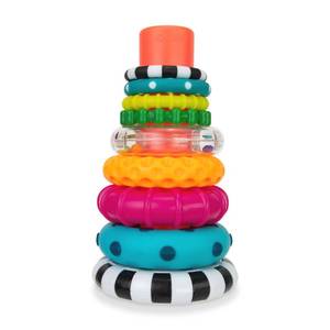 lot 4119 image: Sassy Stacks of Circles Stacking Ring STEM Learning Toy, Age 6 Months, Multi, 9 Piece Set