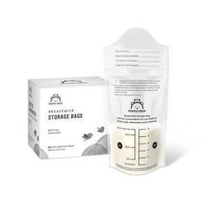 lot 4124 image: Amazon Brand - Mama Bear Breastmilk Storage Bags, Pre-Sterilized, BPA Free, Double Zips, for Refrigeration and Freezer Storage, 100 Count, 6 fl oz
