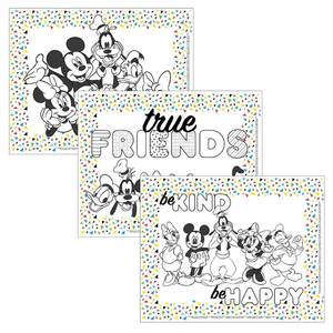 lot 4131 image: Disney Baby by J.L. Childress ColorMe Disposable Placemats - Stick on Disposable Placemats for Baby, Toddlers, & Kids, Travel Coloring Activities, Sticky Child Table Mat - 24 Pack, Mickey & Friends