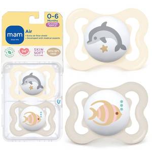 lot 4138 image: MAM Air Pacifier for Babies 0-6 Months, Extra Air Flow for Sensitive Skin, Developed with Medical Experts, BPA-Free Skin Soft Silicone, 2 Count, with Sterilizer Case, Made in Europe
