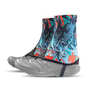 lot 4144 image: AONIJIE Low Trail Gaiters Ankle Gators Protective Reflective Shoe Covers UV Protection Breathable Sand Prevention for Triathlon Hiking Red L Size