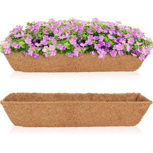 lot 4147 image: HFHOME 2Pcs 30 Trough Coco Fiber Replacement Liner, Natural 30 inches Window Deck Coco Replacement Liner for Window Box