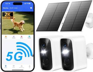 lot 4152 image: Security Cameras Wireless Outdoor,4MP Outdoor WiFi Wireless Cameras,Outside Battery Powered Camera for Home Security,AI Motion Detection,Color Night Vision,Spotlight,Siren Alarm,SDCloud Storage,2Pack