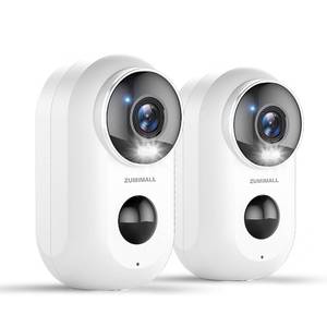 lot 4153 image: ZUMIMALL Security Cameras Wireless Outdoor, 2 Packs, 2K Cameras for Home Security, OutdoorIndoor Camera Battery Powered, 2.4G WiFi, Magnetic Mount,3MP Color Night VisionSirenPIRAICloudAlexa