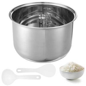 lot 5543 image: 304 Stainless Steel Inner Pot, 5 L10-Cup Rice Cooker Inner Bowl, Compatible with Zojirushi NS-TSC10 Cookers, Replacement Inner Bowl, Includes Rice and Soup Spoons, Easy-to-Clean (5L)