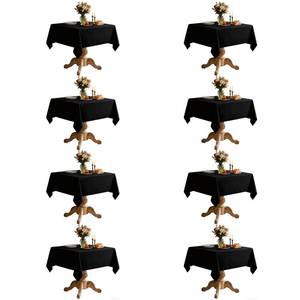 lot 5564 image: pepmily 8 Pack Black Square Tablecloth 70x70 Inch Table Cloth for Square Tables, Wrinkle Resistant Washable Polyester Fabric for Dining Banquet Wedding Party